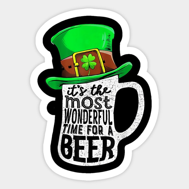 It's The Most Wonderful Time For A Beer Hat St Patrick's Day Sticker by Gearlds Leonia